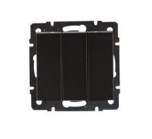 Выключатель тройной Lezard Rain черный 703-4188-109