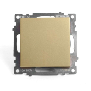 Выключатель одноклавишный Stekker Катрин золото GLS10-7103-08 49213