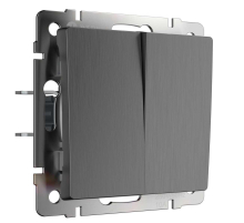 Выключатель двухклавишный Werkel графит рифленый W1120004 4690389158469