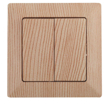 Выключатель двухклавишный ЭРА Intro Solo 10A 250V дерево 4-104-11 Б0043290