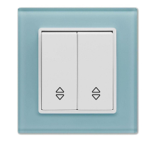 Выключатель двухклавишный проходной Vesta-Electric Exclusive Blue голубой FVK050106SIN