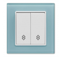 Выключатель двухклавишный проходной Vesta-Electric Exclusive Blue голубой FVK050106SIN