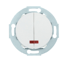 Выключатель LK Studio двухклавишный (схема 5L) с индикатором 16 A, 250 B (белый) Vintage 881204-1