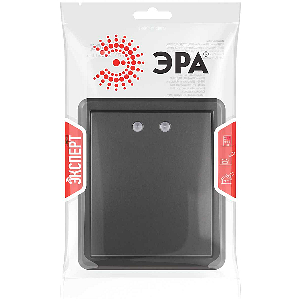 Выключатель ЭРА Эксперт 11-1202-05 с подсветкой IP20 10АХ-250В ОУ антрацит Б0063044
