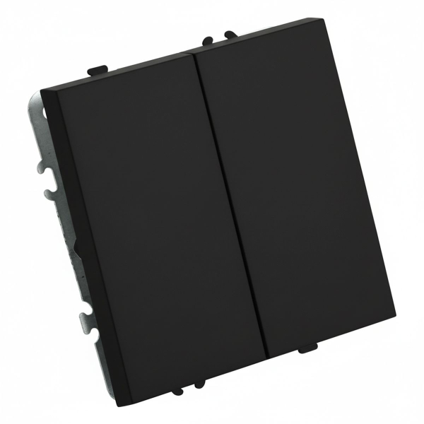 Переключатель перекрестный 2-клавишный (механизм), STEKKER, 250В, 10А, серия Эмили, RSW10-5111-01, черный уголь, soft touch 50167