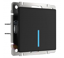 Сенсорный выключатель одноклавишный Wi-Fi Werkel с подсветкой черный W4510108 4690389171253