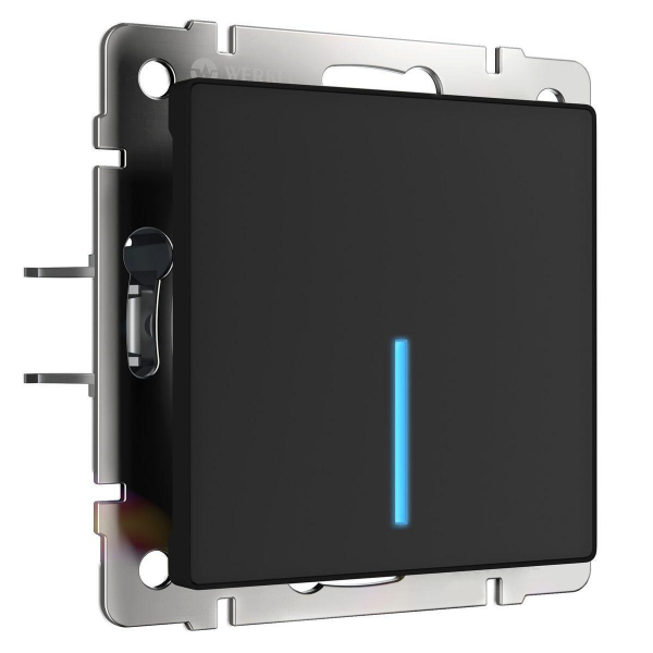 Сенсорный выключатель одноклавишный Wi-Fi Werkel с подсветкой черный W4510108 4690389171253 Сенсорный выключатель одноклавишный Wi-Fi Werkel с подсветкой черный W4510108 4690389171253