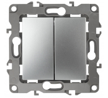 Выключатель двухклавишный ЭРА 12 10AX 250V 12-1104-03 Б0014647