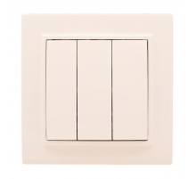 Выключатель 3-кл. СП 10А бежевый Минск EKF ERV10-024-20