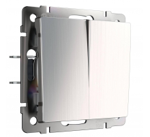 Выключатель двухклавишный проходной Werkel глянцевый никель W1122002 4690389157905