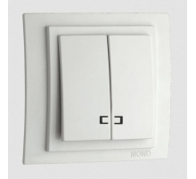 Выключатель Mono Electric Despina/ Larissa двухклавишный с подсветкой белый 500-001925-103