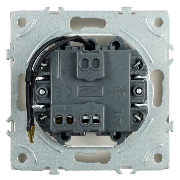 Выключатель 1-клавишный c индикатором (механизм), Stekker, 250В, 10А Эмили, RSW10-5101-08, кашемир, soft touch 49889