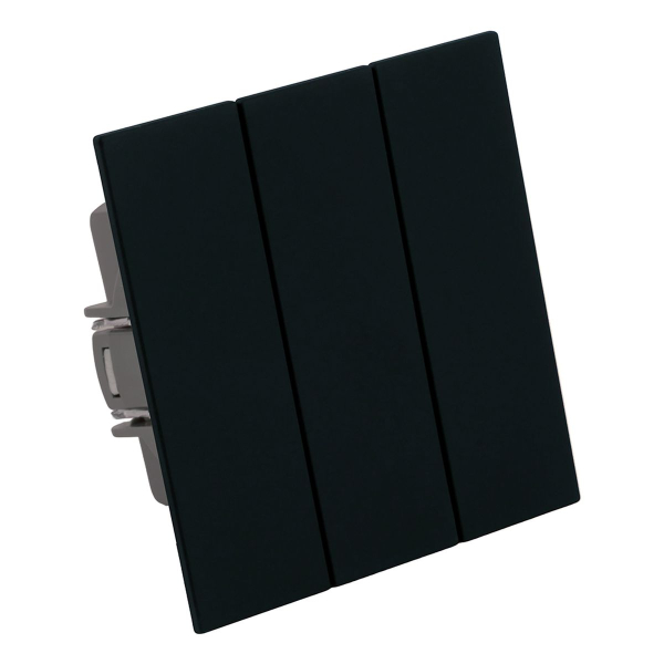 Выключатель 3-клавишный (механизм), Stekker, 250В, 10А Мия, RSW10-3108-05, черный бархат 50444