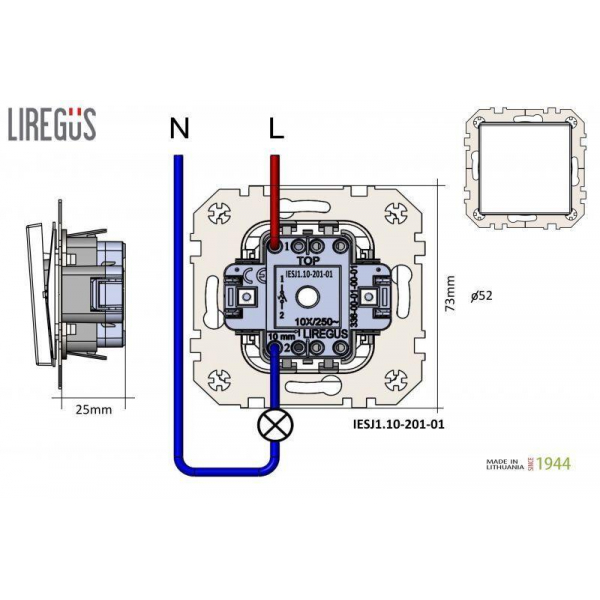 Кнопка звонка Liregus Epsilon коричневый 28-1391 Кнопка звонка Liregus Epsilon коричневый 28-1391