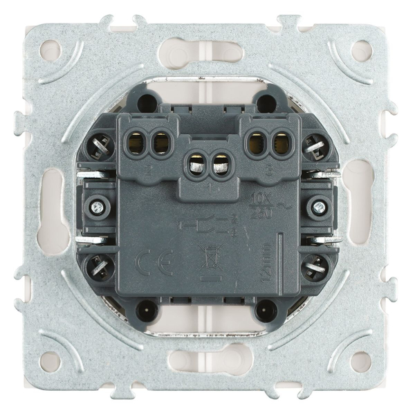 Выключатель двухклавишный Stekker Эмили белый фарфор RSW10-5104-01 49866