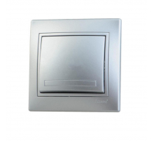 Выключатель Lezard Mira серебро со вставкой 701-1010-100