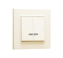 Выключатель Makel 2-кл. СП Karea 10А IP20 с подсветкой крем. 56010023