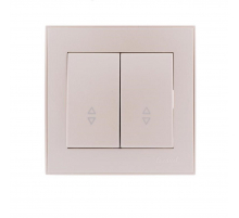 Выключатель проходной двойной Lezard Rain белый жемчуг 703-3030-106