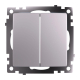 Переключатель двухклавишный Stekker Катрин GLS10-7107-03 серебро 49168