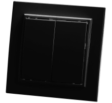 Выключатель двухклавишный Stekker Эрна черный PSW10-9004-03 39473