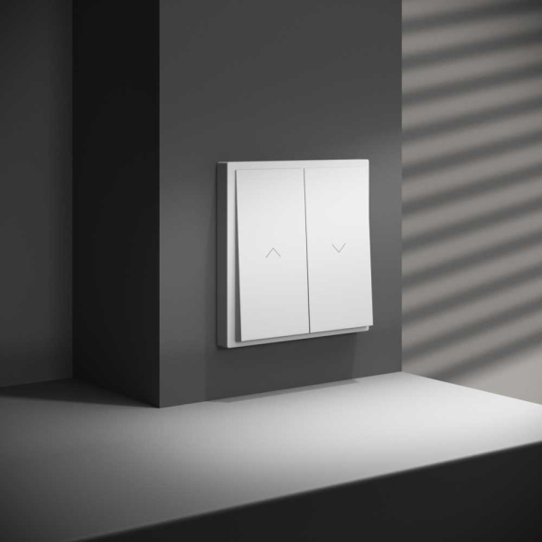 Выключатель встраиваемый S70 для жалюзи 10А, (белый матовый) Voltum VLS020702