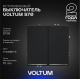 Выключатель встраиваемый Voltum S70 двухклавишный с подсветкой 10А, (графит) VLS020207