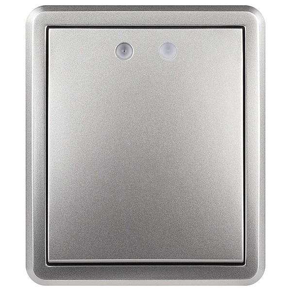 Выключатель ЭРА Эксперт 11-1202-03 с подсветкой IP20 10АХ-250В ОУ алюминий Б0063041