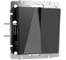 Выключатель двухклавишный проходной Werkel черный акрил W1122048 4690389197666