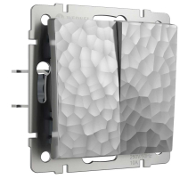 Выключатель Werkel Hammer двухклавишный серебряный W1220006 4690389162299