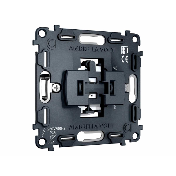 Механизм 1-клавишного выключателя с самовозвратом 10A-250V Ambrella Volt QUANT VM113
