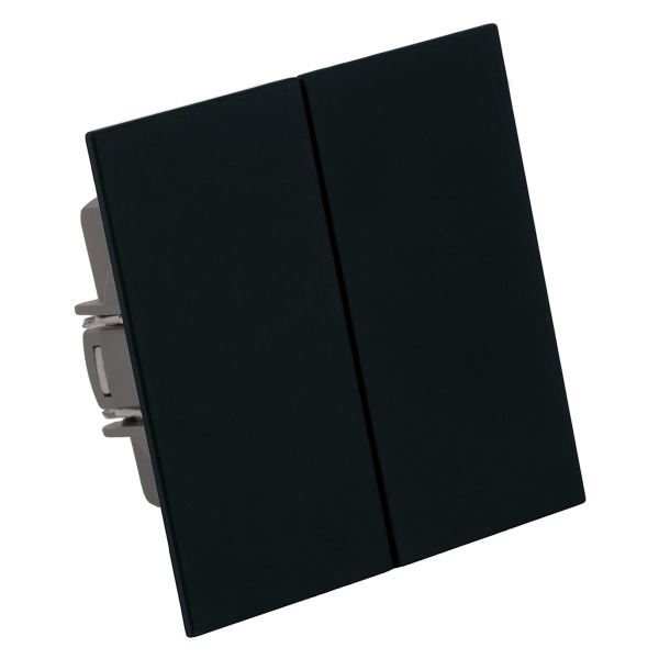 Переключатель 2-клавишный (механизм), Stekker, 250В, 10А Мия, RSW10-3107-05, черный бархат 50448