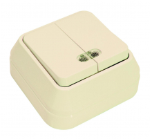 Выключатель двухклавишный с подсветкой Makel 45223