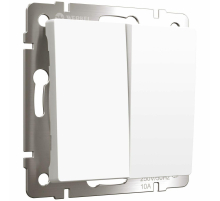 Выключатель двухклавишный Werkel белый матовый W1120061 4690389184611