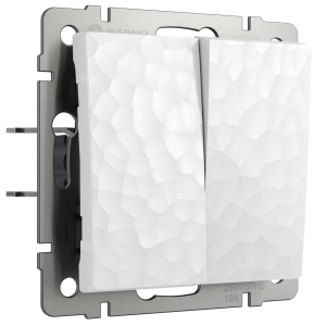 Выключатель Werkel Hammer двухклавишный проходной белый W1222001 4690389162398