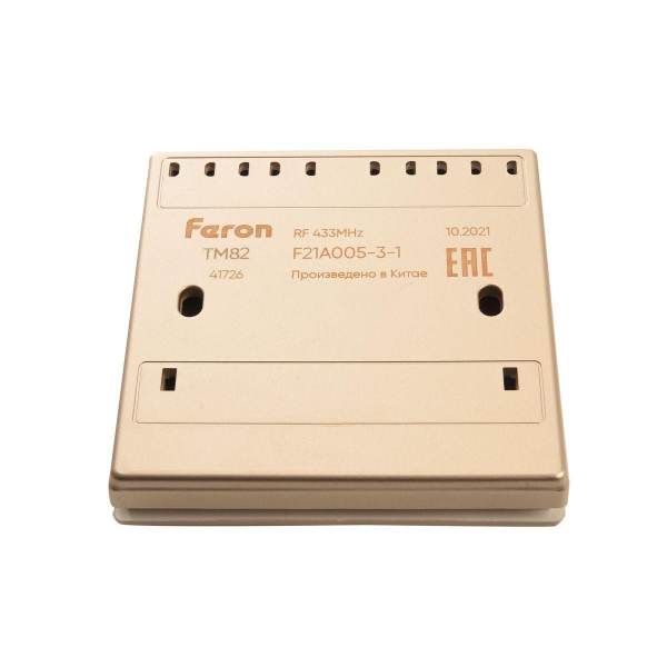 Выключатель двухклавишный беспроводной Feron Smart золото TM82 41726 Выключатель двухклавишный беспроводной Feron Smart золото TM82 41726