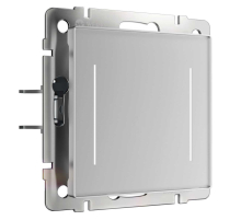 Сенсорный выключатель двухклавишный Werkel с подсветкой серебряный W4523006 4690389197956