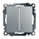 Выключатель двухклавишный Stekker Катрин с подсветкой серебро GLS10-7102-03 39579