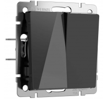 Выключатель Werkel двухклавишный черный акрил W1120048 4690389197642