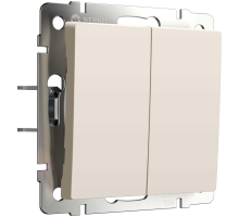 Выключатель двухклавишный с самовозвратом Werkel айвори матовый W1122462 4690389192357