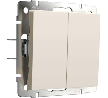 Выключатель двухклавишный с самовозвратом Werkel айвори матовый W1122462 4690389192357