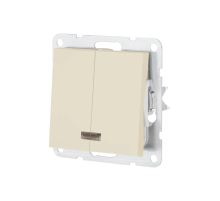 Выключатель двухклавишный LK Studio LK80 c подсветкой бежевый матовый 841202-1
