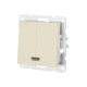 Выключатель двухклавишный LK Studio LK80 c подсветкой бежевый матовый 841202-1
