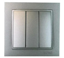 Выключатель треклавишный Mono Electric Despina IP20 10A 250V антрацит 102-242422-114