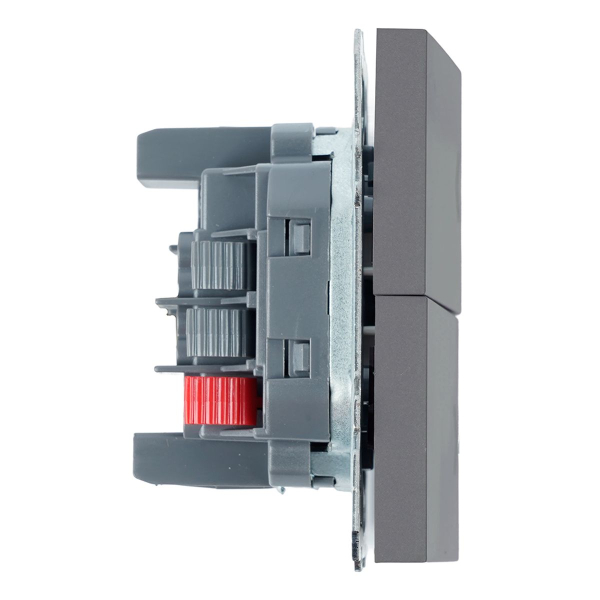 Переключатель 2-клавишный (механизм), СЗК, Stekker, 250В, 10А Эмили, RSW10-5107-10ZK, платиново-серый, soft touch 50241