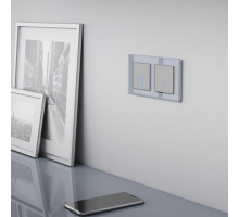 Сенсорный выключатель двухклавишный Werkel с подсветкой серебряный W4520006 4690389179563