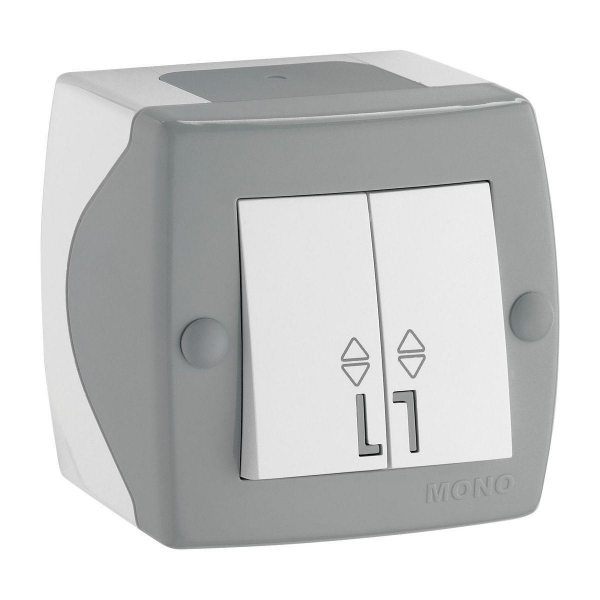 Выключатель Mono Electric Octans IP20 двухклавишный проходной бело-серый 104-020001-111 Выключатель Mono Electric Octans IP20 двухклавишный проходной бело-серый 104-020001-111