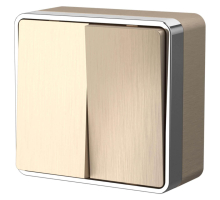 Выключатель двухклавишный влагозащищенный Werkel Gallant шампань рифленый WL15-03-02 4690389129674