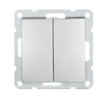 Выключатель LK Studio 2-кл.(схема 5) 16 A, 250 B (серебристый металлик) LK60 861103-1