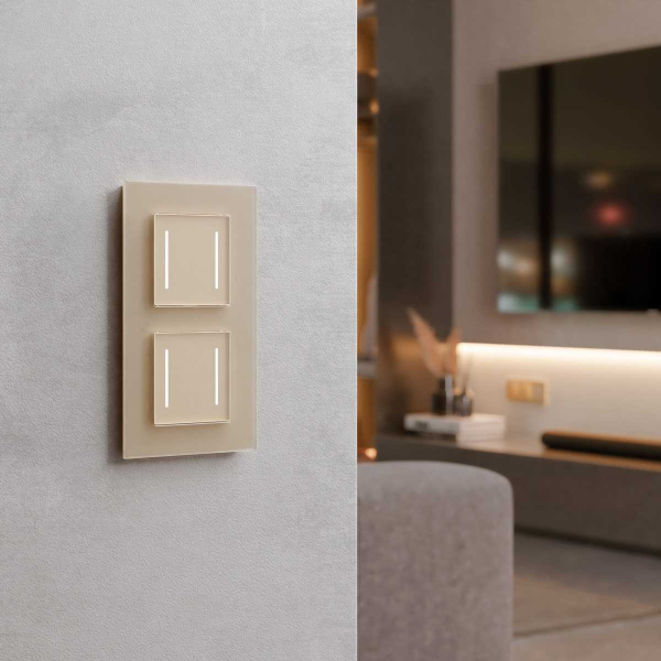 Сенсорный выключатель двухклавишный Werkel с подсветкой шампань W4523011 4690389197970