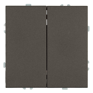 Переключатель 2-клавишный (механизм), Stekker, 250В, 10А Эмили, RSW10-5107-09, антрацит, soft touch 49921